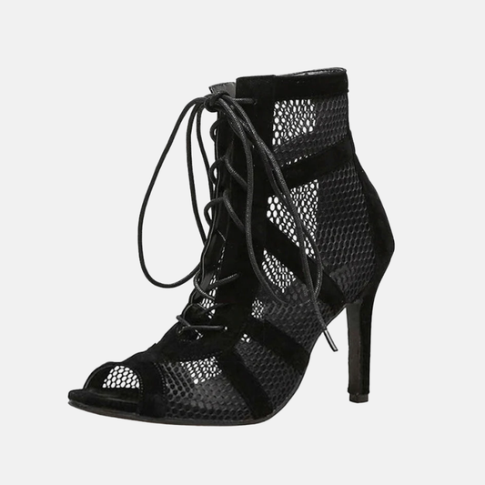 Yentl Women's Sandals | Elegant High Heel with Mesh Details