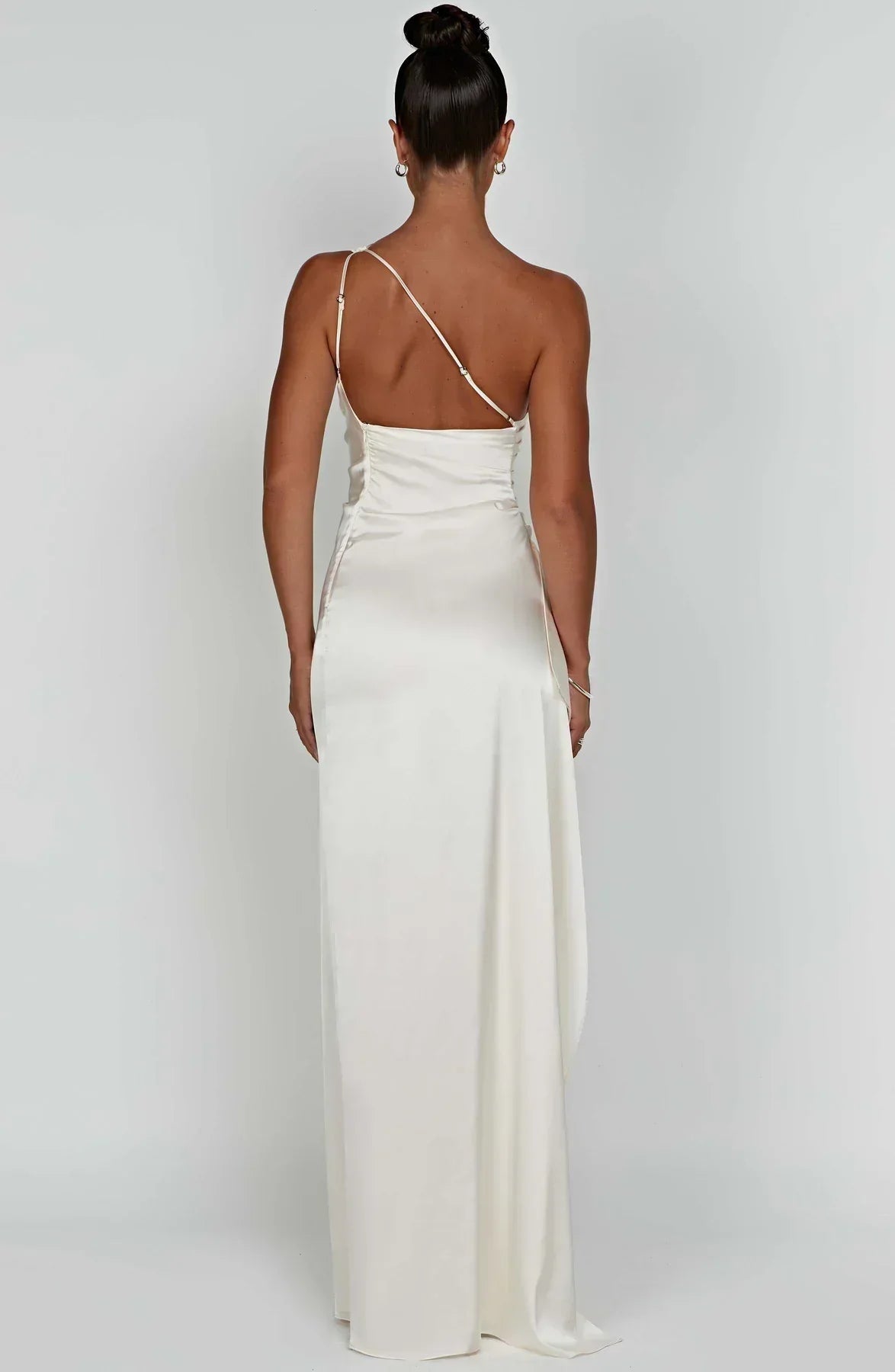 Luxe Satin One-Shoulder Split Dress