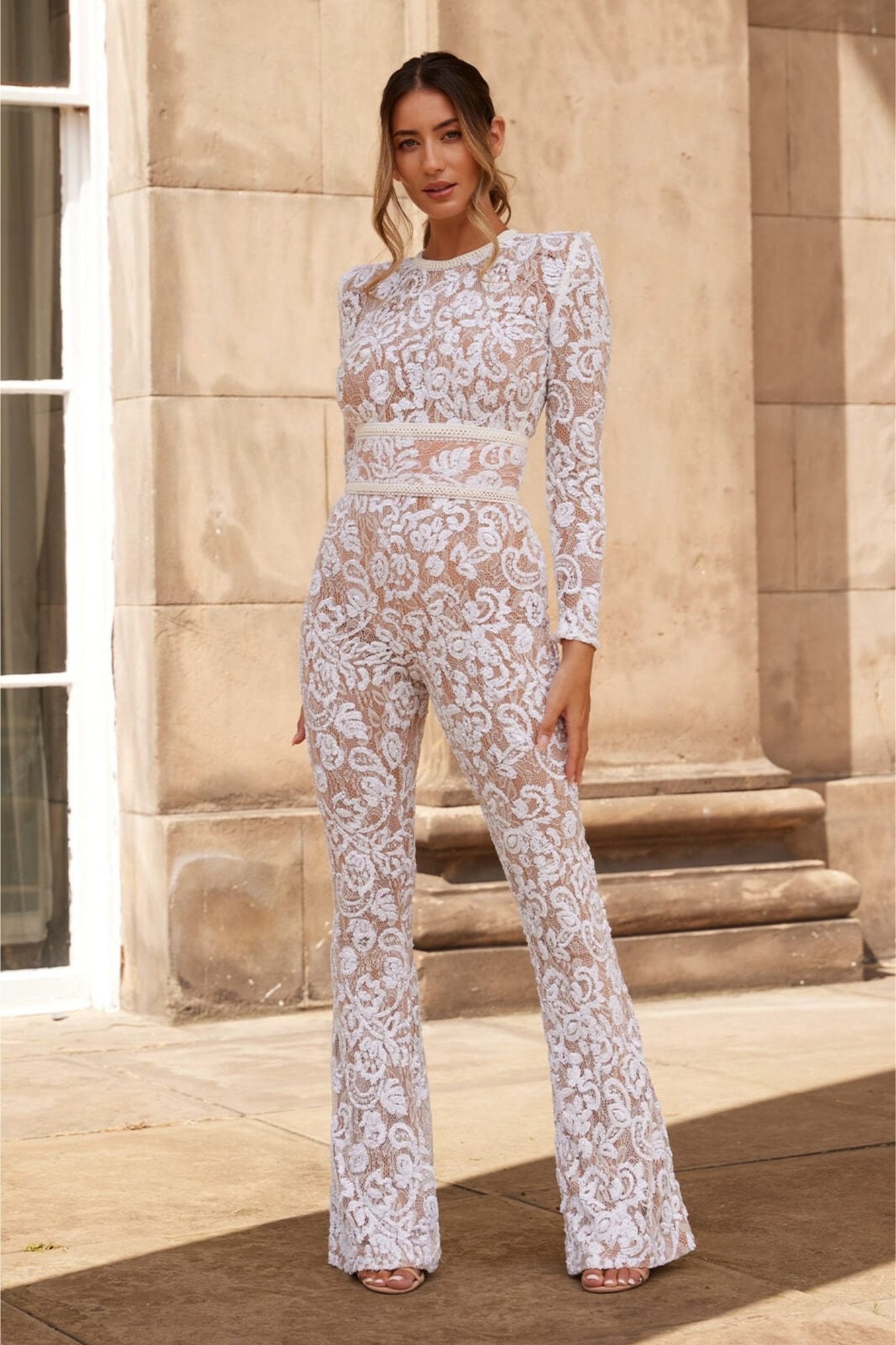 Bella | Long Sleeve Jumpsuit | Glamorous Evenings | Luxurious Sequins and Lace