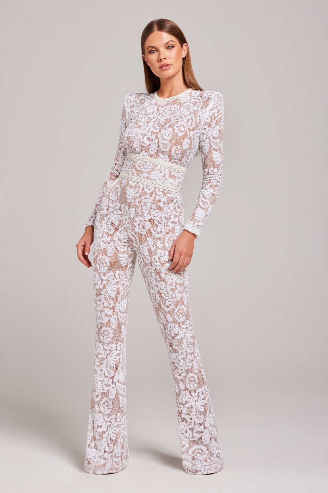 Bella | Long Sleeve Jumpsuit | Glamorous Evenings | Luxurious Sequins and Lace