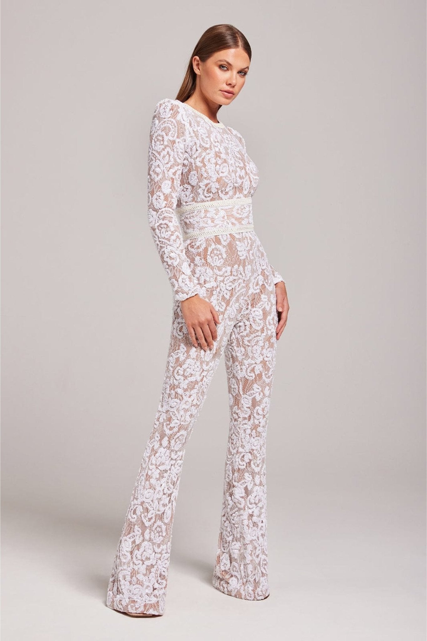 Bella | Long Sleeve Jumpsuit | Glamorous Evenings | Luxurious Sequins and Lace