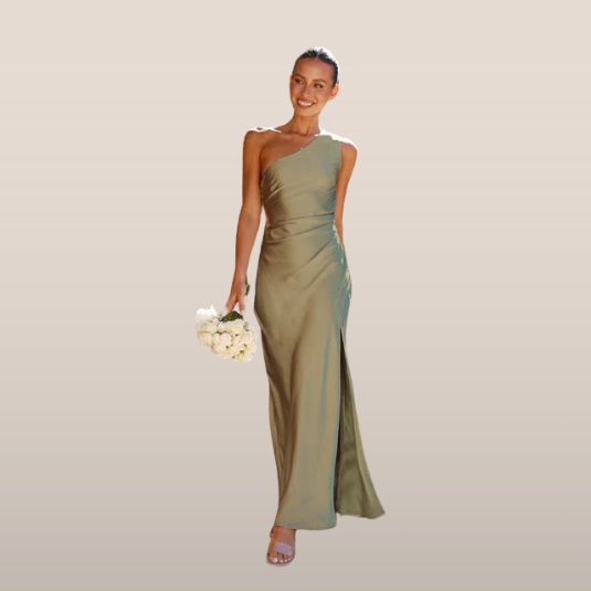 Avenelle | Asymmetrical One-Shoulder Evening Dress with Satin Shine