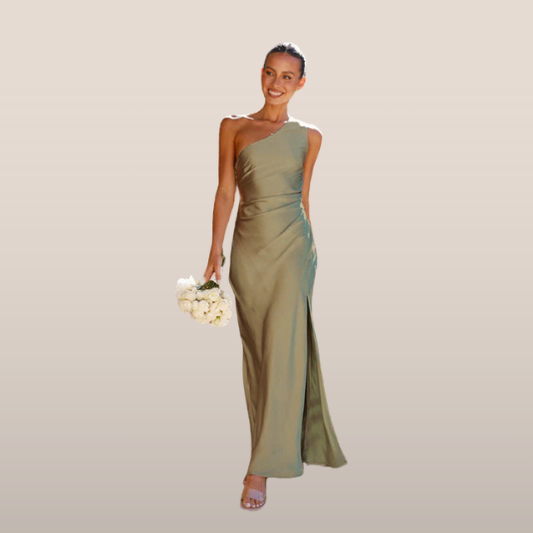 Avenelle | Asymmetrical One-Shoulder Evening Dress with Satin Shine