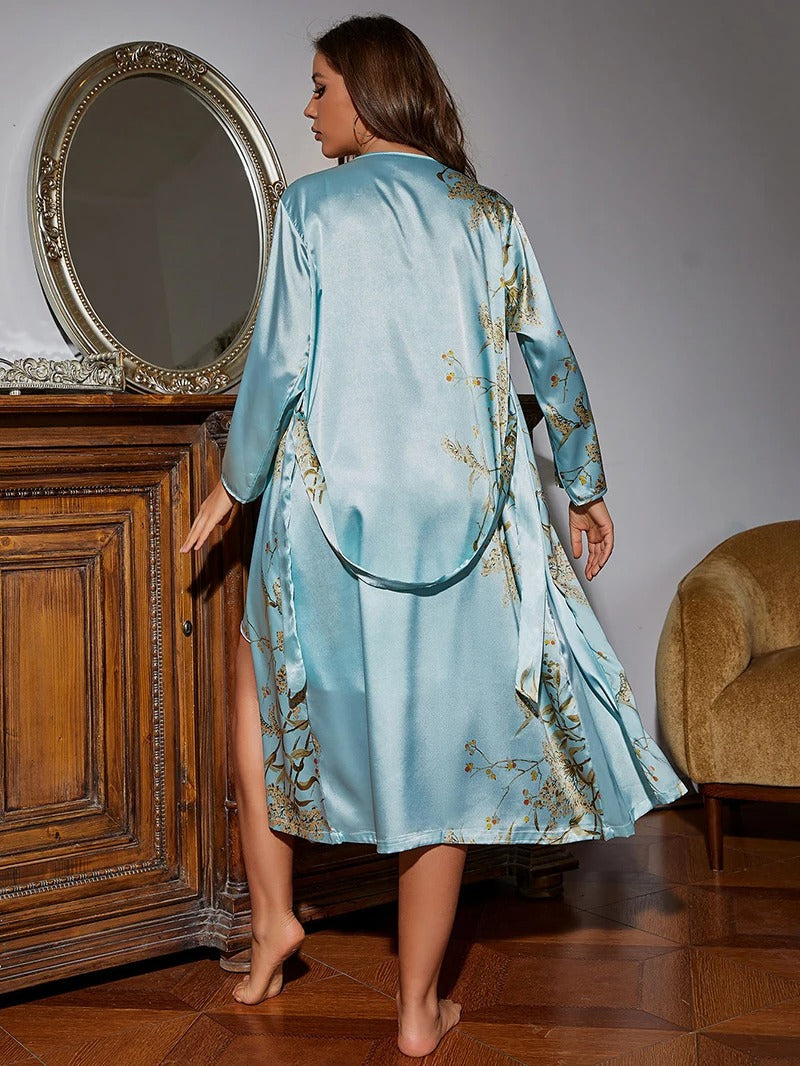 Meloura | Luxe Nightgown & Robe Set in Satin
