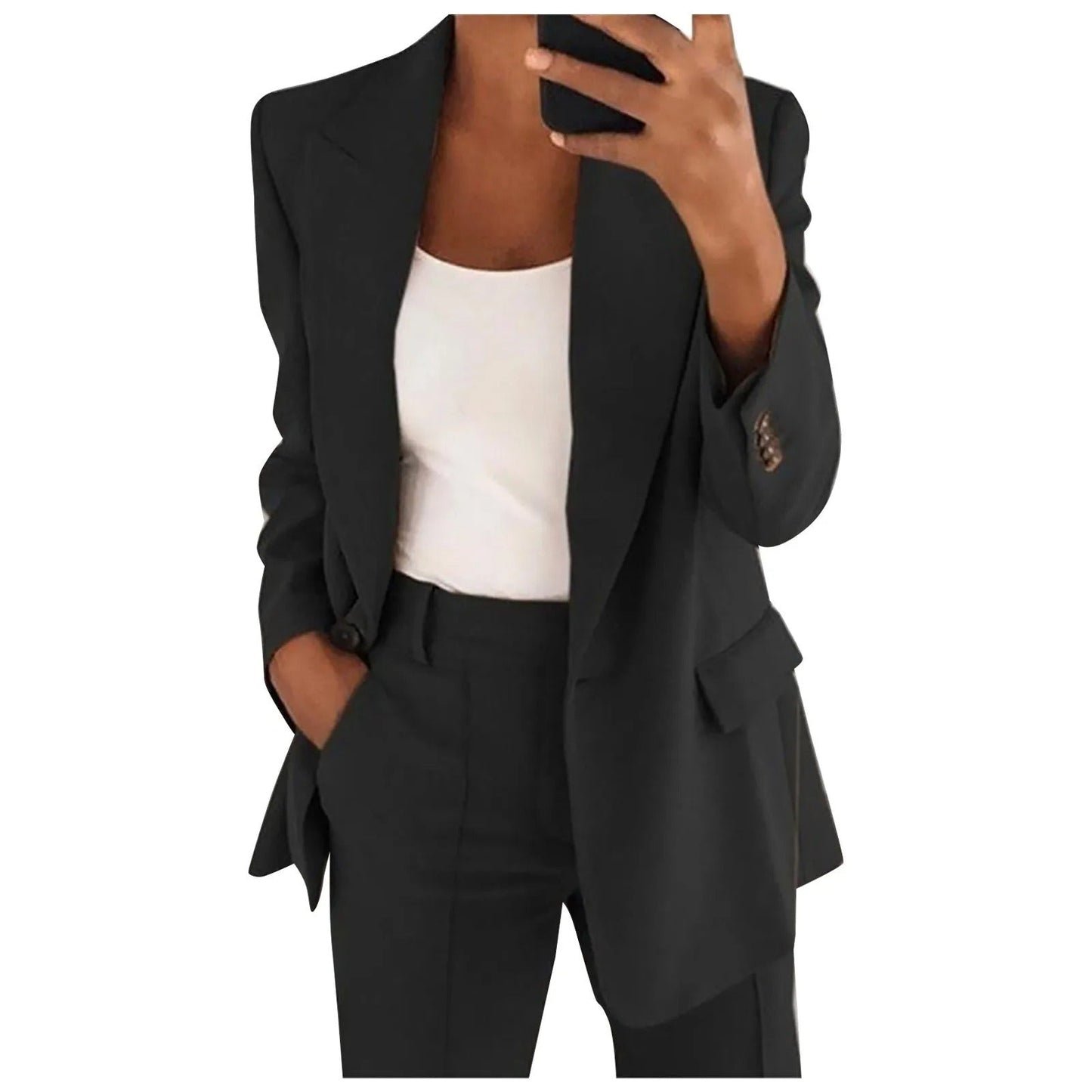 AMALIE | Solid Blazer & Pants Set for Women