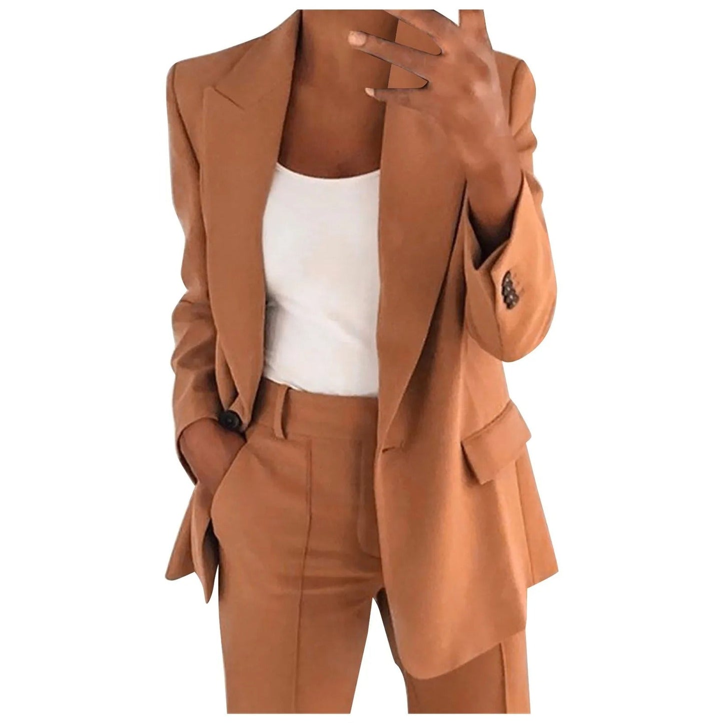 AMALIE | Solid Blazer & Pants Set for Women