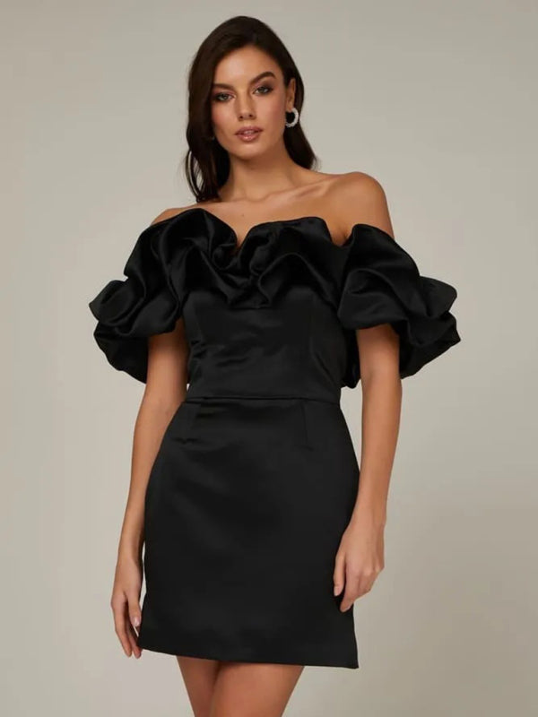 AITANA | Off-Shoulder Evening Dress with Ruffle Detail