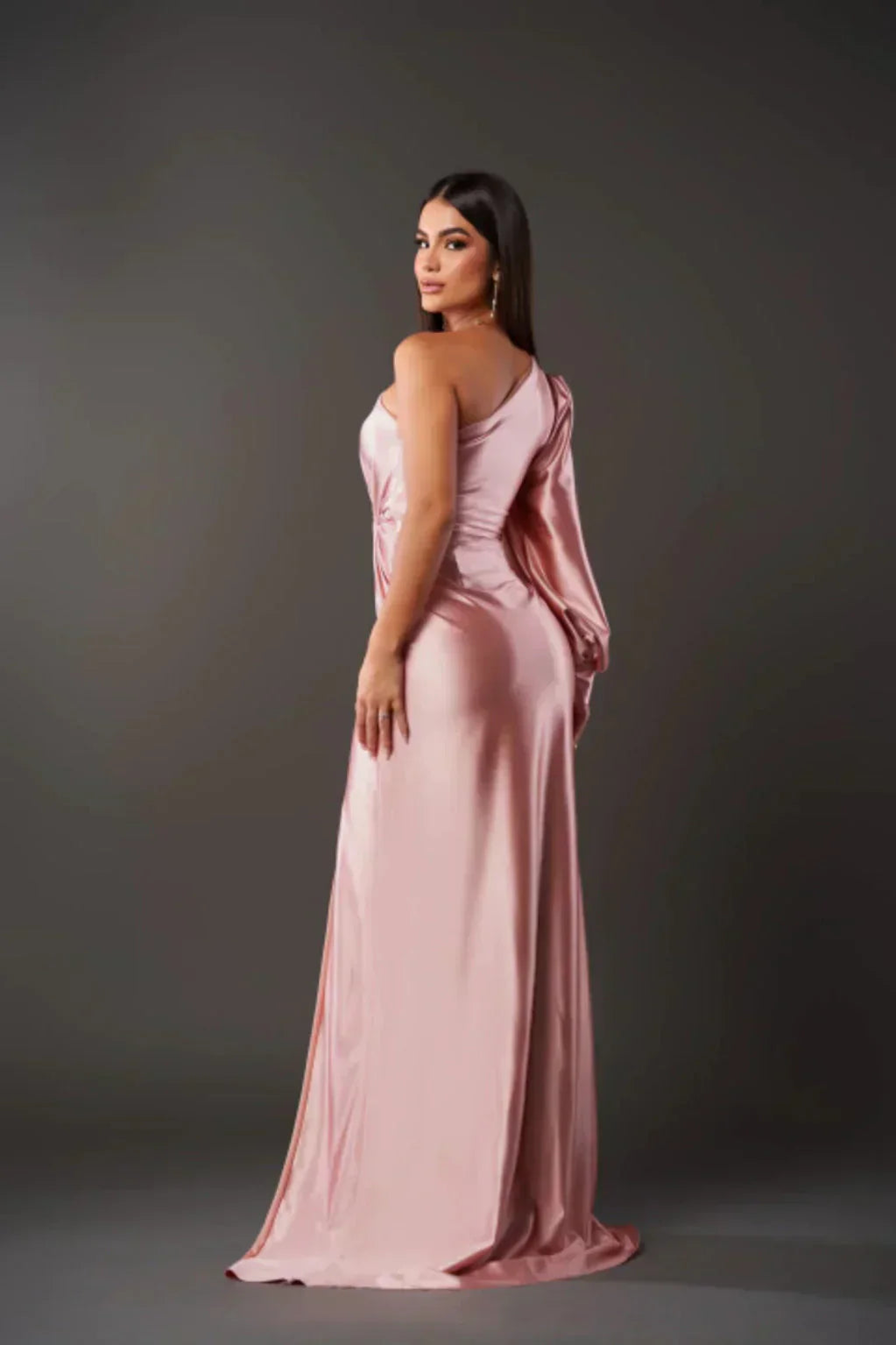 DALINA | One-Shoulder Wedding Guest Maxi Dress with Split