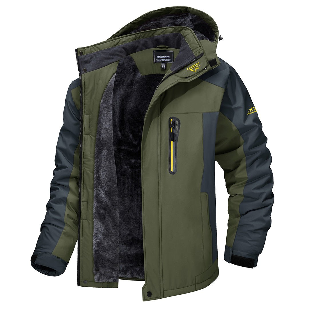 Waterproof and windproof men's outdoor jacket | Padded winter jacket with hood