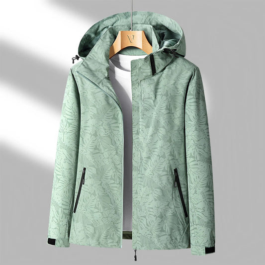 Women's Hooded Jacket with Zipper – Waterproof & Modern